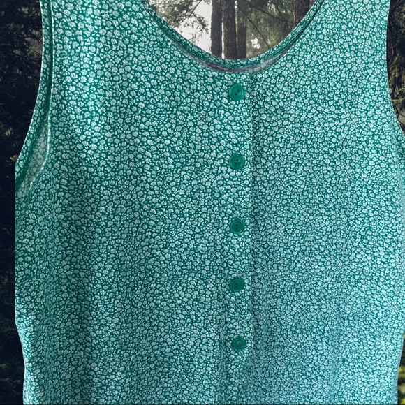 90s green abstract print romper - Picture 2 of 5